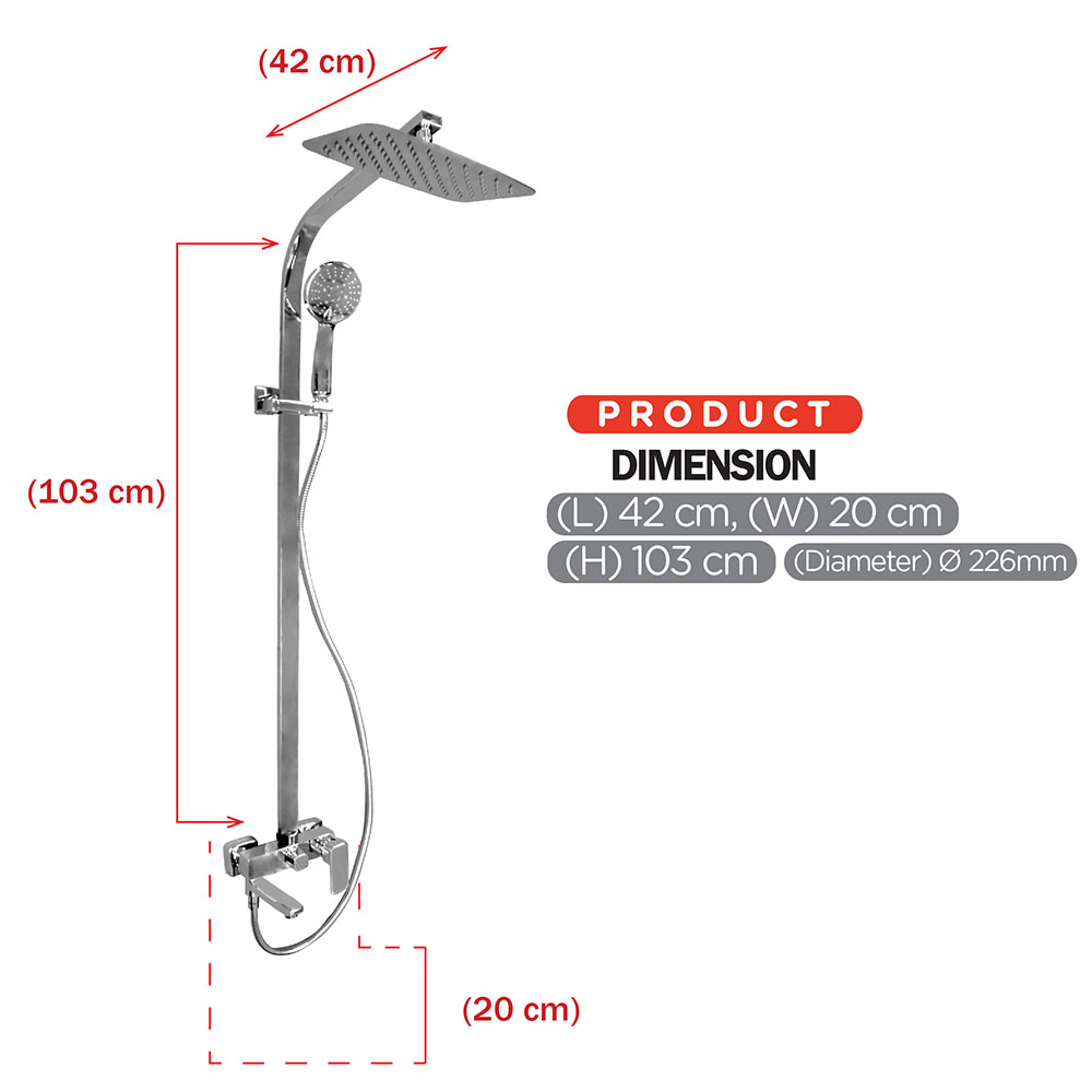 Expose Rain Shower Set|PREMIER QUAD Expose Rain Shower Set|Single lever shower|Shower|Rain Shower Set